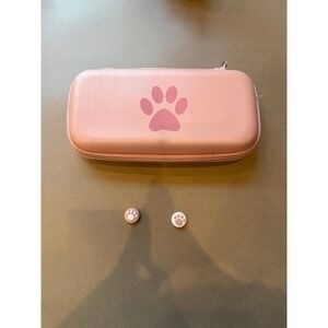 Nintendo Switch Lite Pink Puppy Paw Carrying Case joystick covers